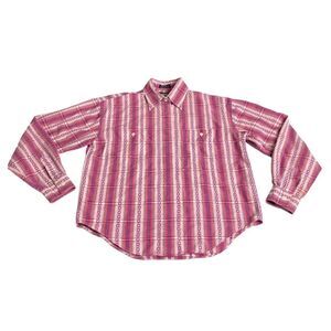 Vintage Lee Shirt Women Small Pink Southwestern Stripe Western Cowgirl Rodeo 90s